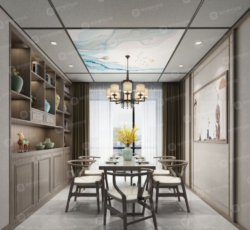 容聲集成吊頂中式極簡餐廳